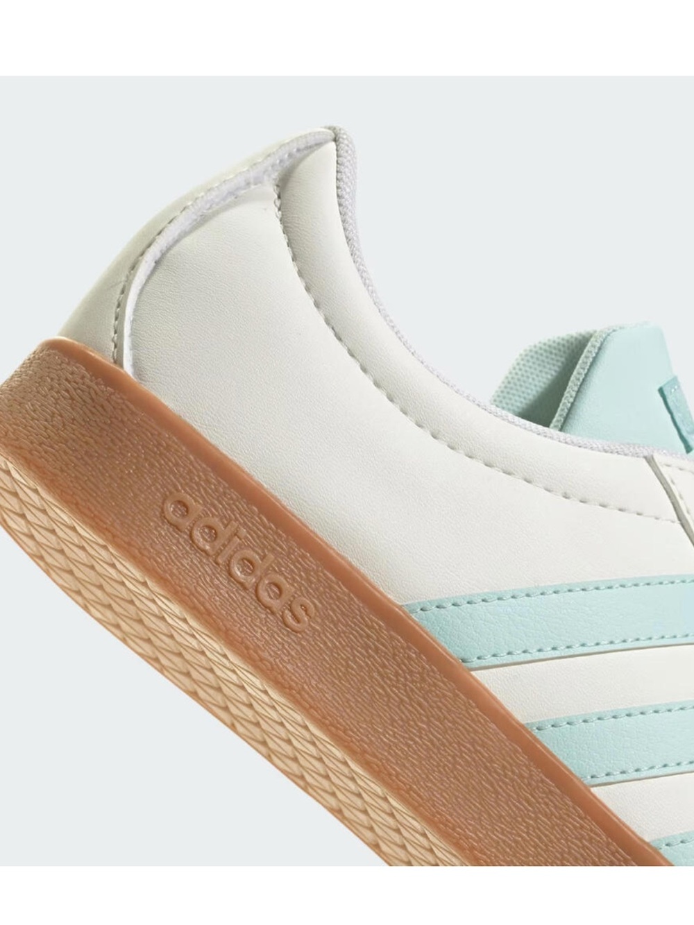 Adidas Women's VL Court Base White turquoise with Gum Sole Sneakers (7.5) - Picture 3 of 9